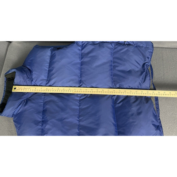 Gap Vest Men Small Blue Down Filled Puffer Zip Out Hood Pockets Gorpcore - Picture 16 of 16